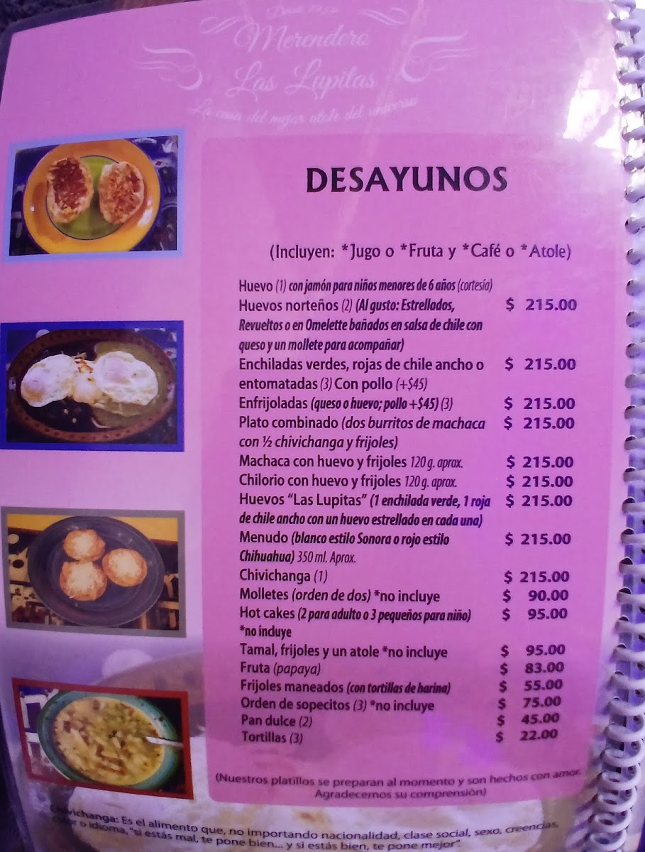 Merendero Las Lupitas Menu - Image 1